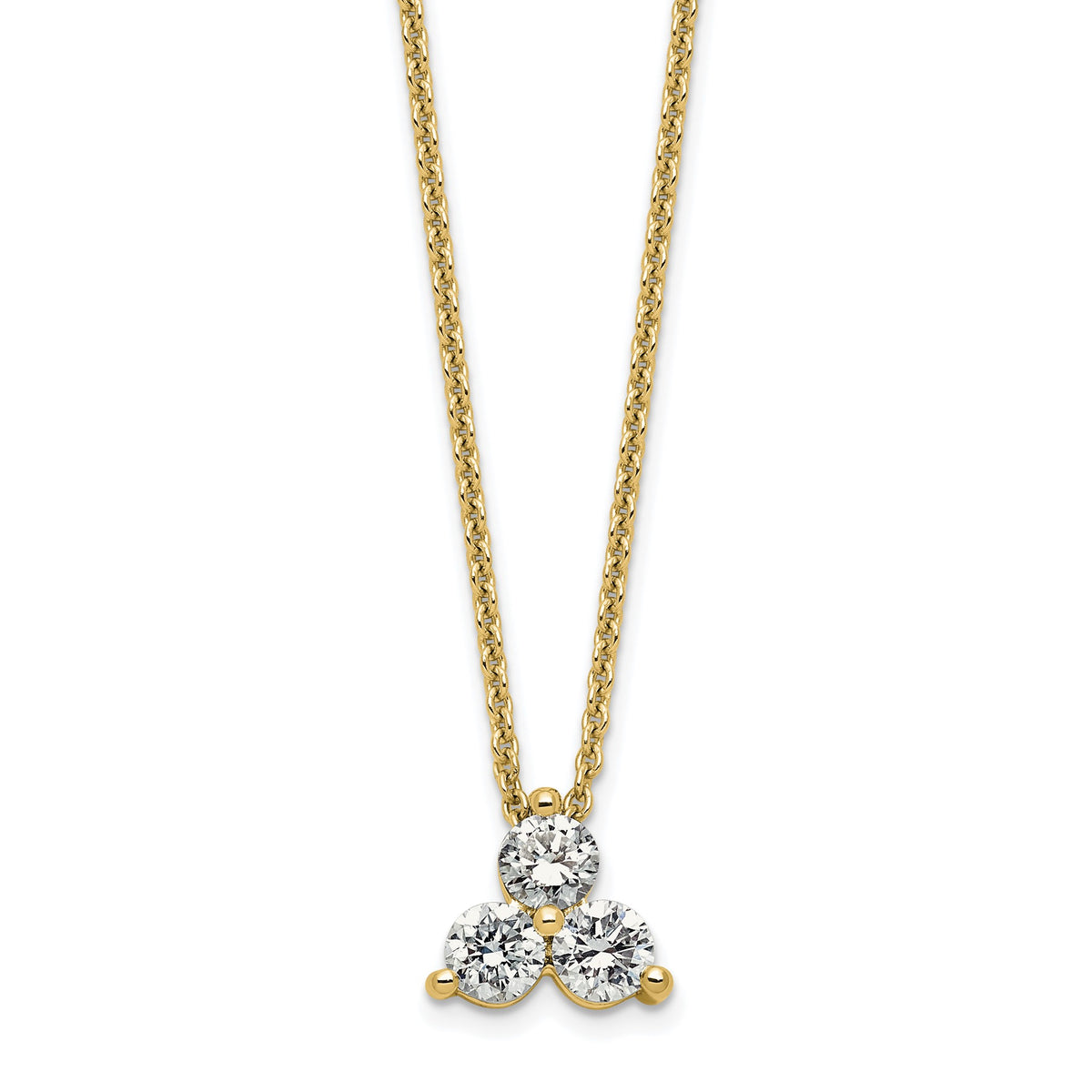 Lab-Grown Diamond Cluster Necklace in 14K Yellow Gold (1/2 ct. tw.), 18 Inch - Sophia Jewelers