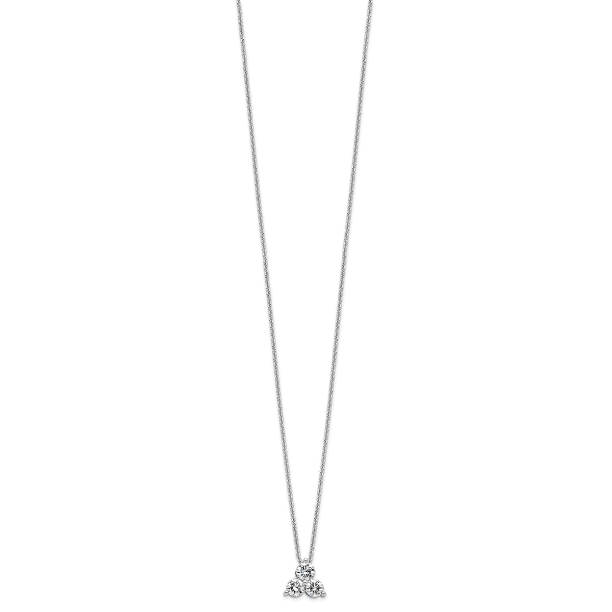 Lab-Grown Diamond Cluster Necklace in 14K White Gold (3/4 ct. tw.), 18 Inch - Sophia Jewelers