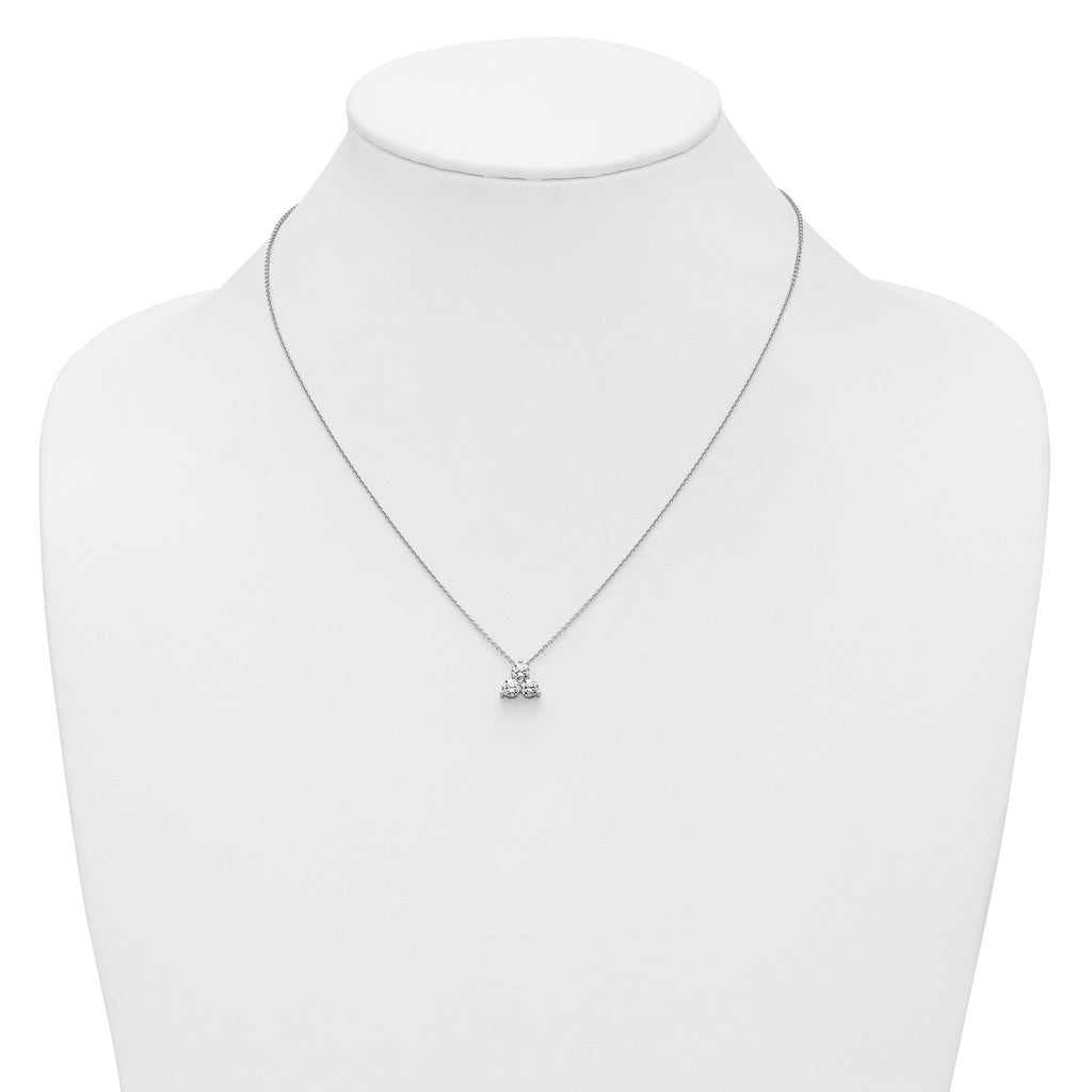 Lab-Grown Diamond Cluster Necklace in 14K White Gold (3/4 ct. tw.), 18 Inch - Sophia Jewelers