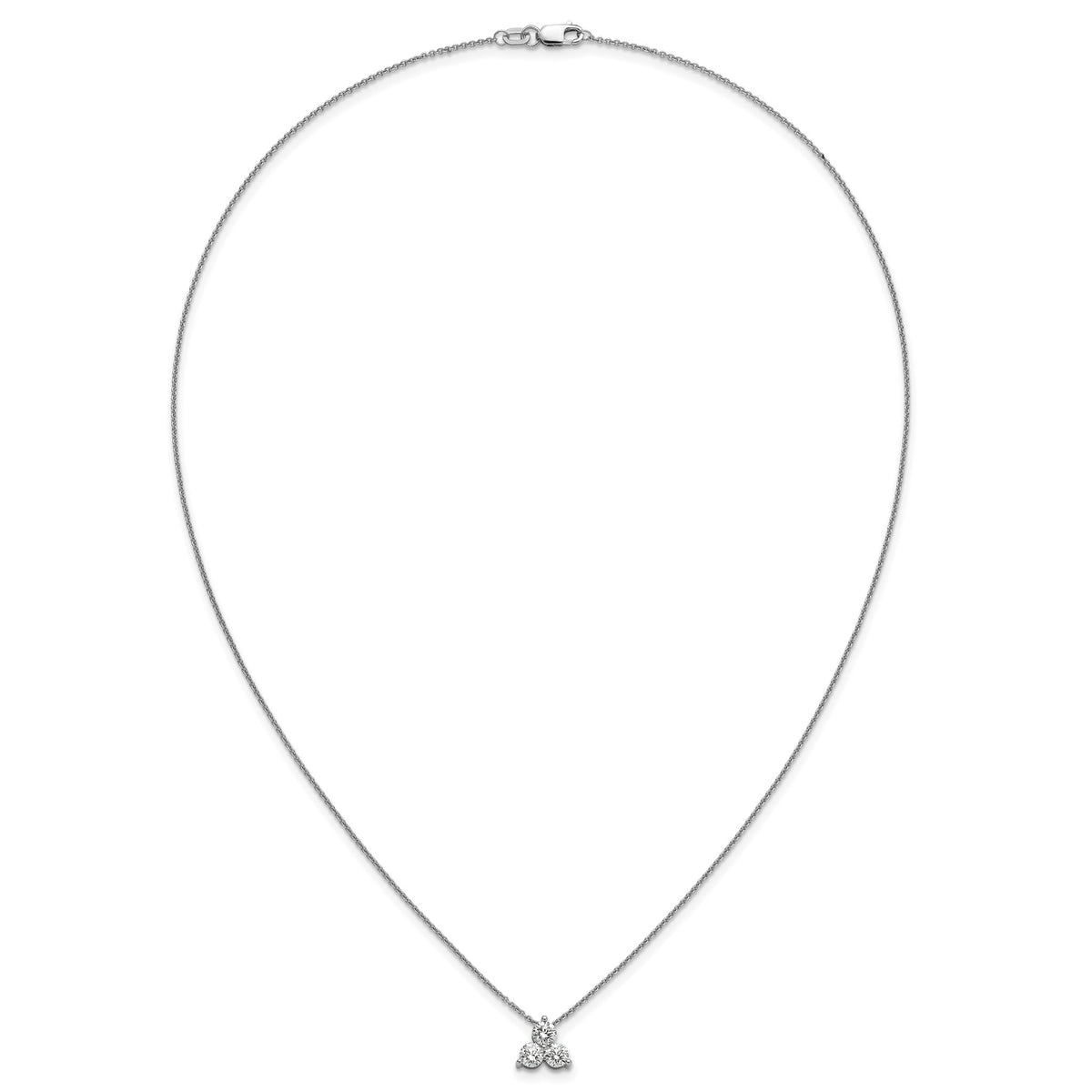 Lab-Grown Diamond Cluster Necklace in 14K White Gold (3/4 ct. tw.), 18 Inch - Sophia Jewelers