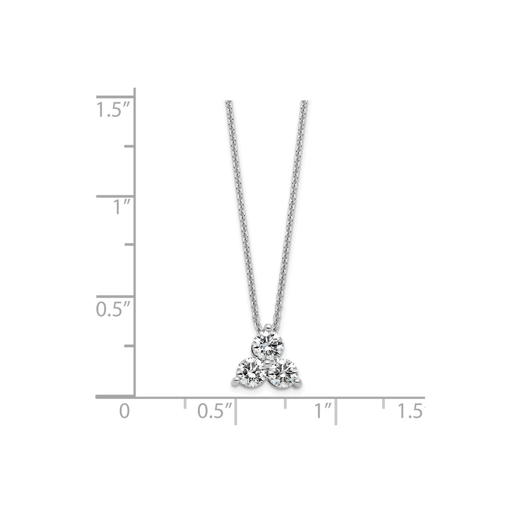 Lab-Grown Diamond Cluster Necklace in 14K White Gold (3/4 ct. tw.), 18 Inch - Sophia Jewelers