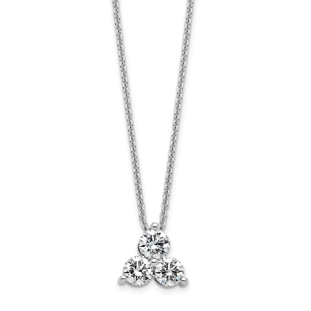 Lab-Grown Diamond Cluster Necklace in 14K White Gold (3/4 ct. tw.), 18 Inch - Sophia Jewelers
