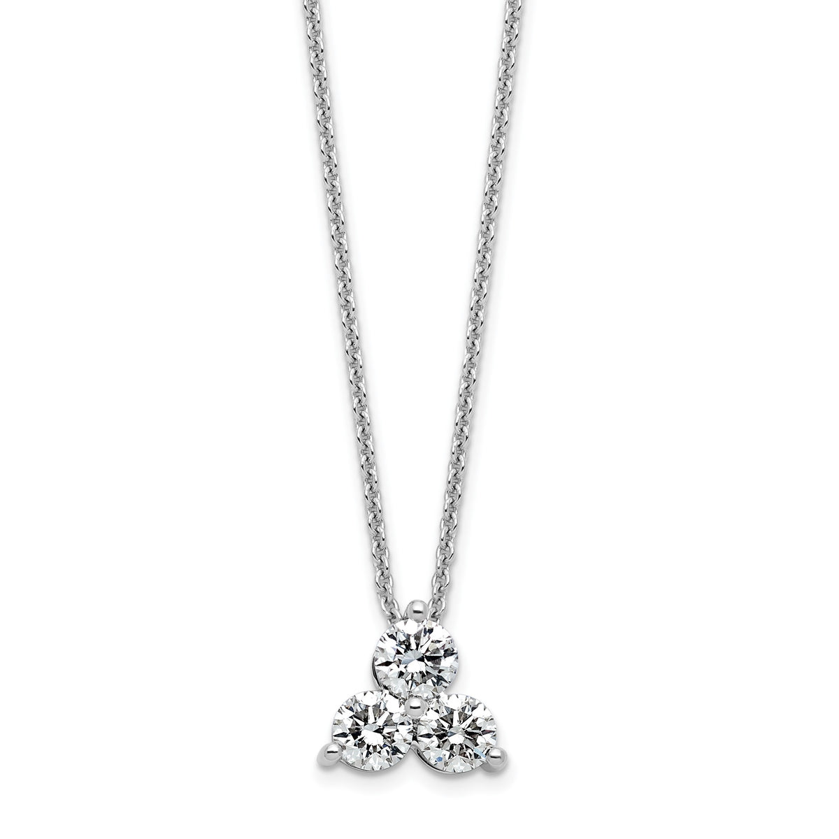 Lab-Grown Diamond Cluster Necklace in 14K White Gold (3/4 ct. tw.), 18 Inch - Sophia Jewelers