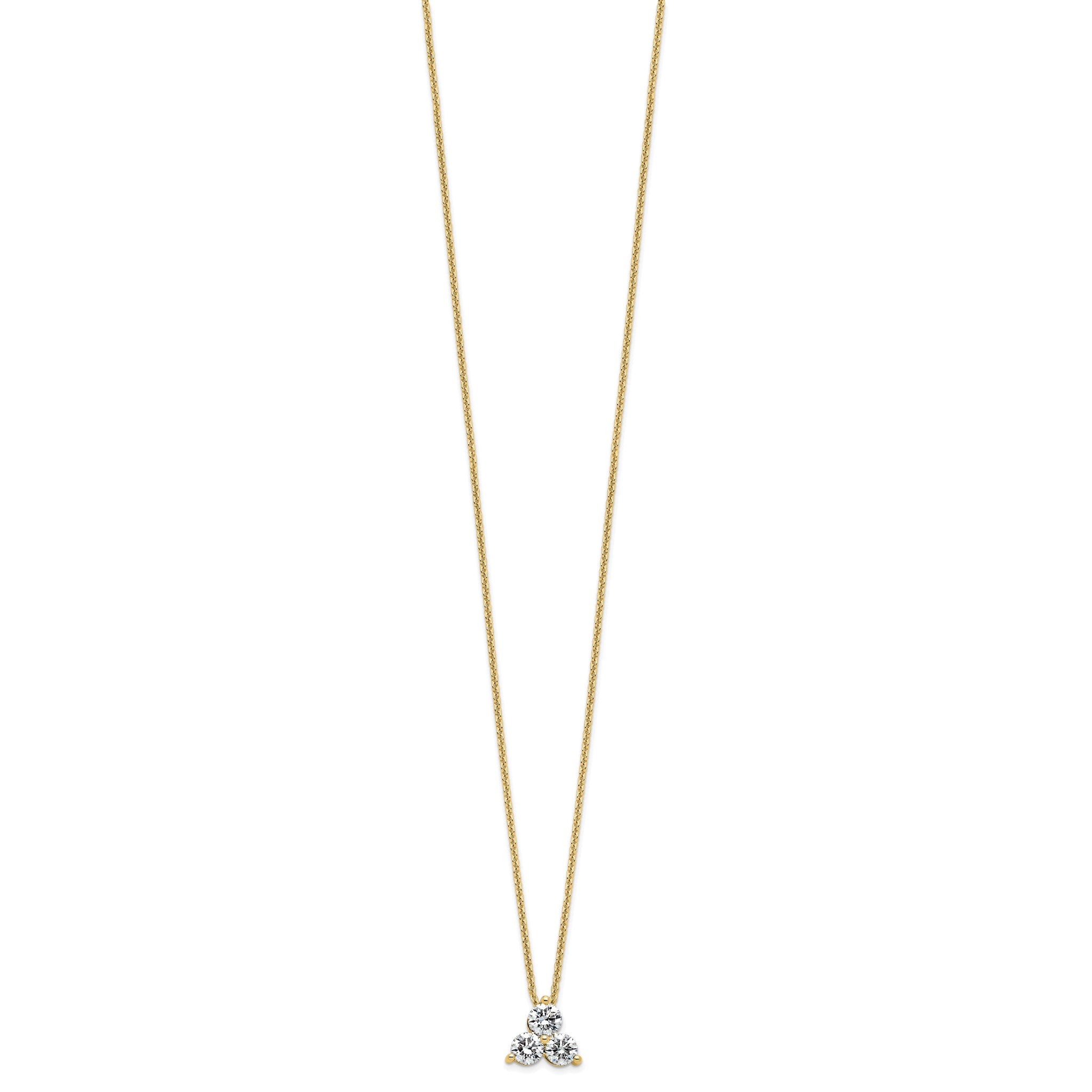 Lab-Grown Diamond Cluster Necklace in 14K Yellow Gold (3/4 ct. tw.), 18 Inch Secondary image