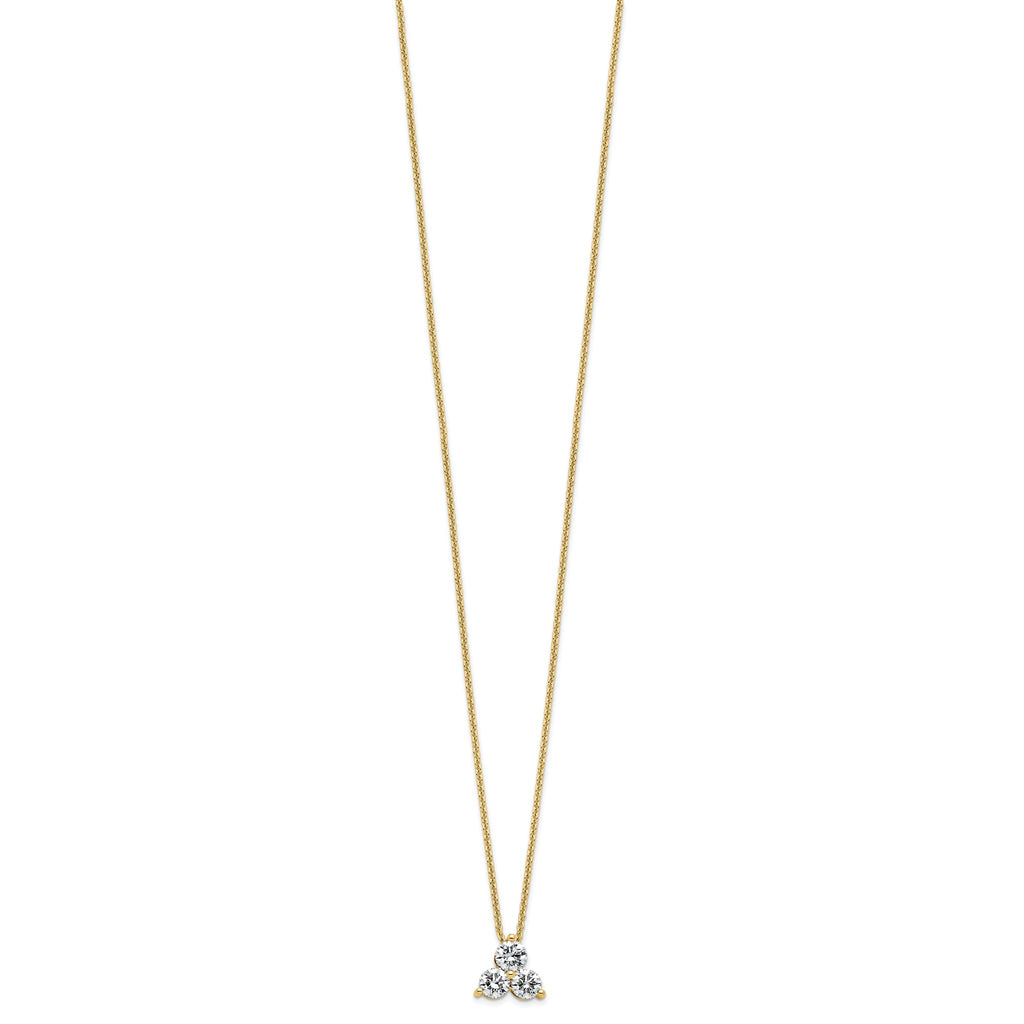 Lab-Grown Diamond Cluster Necklace in 14K Yellow Gold (3/4 ct. tw.), 18 Inch - Sophia Jewelers