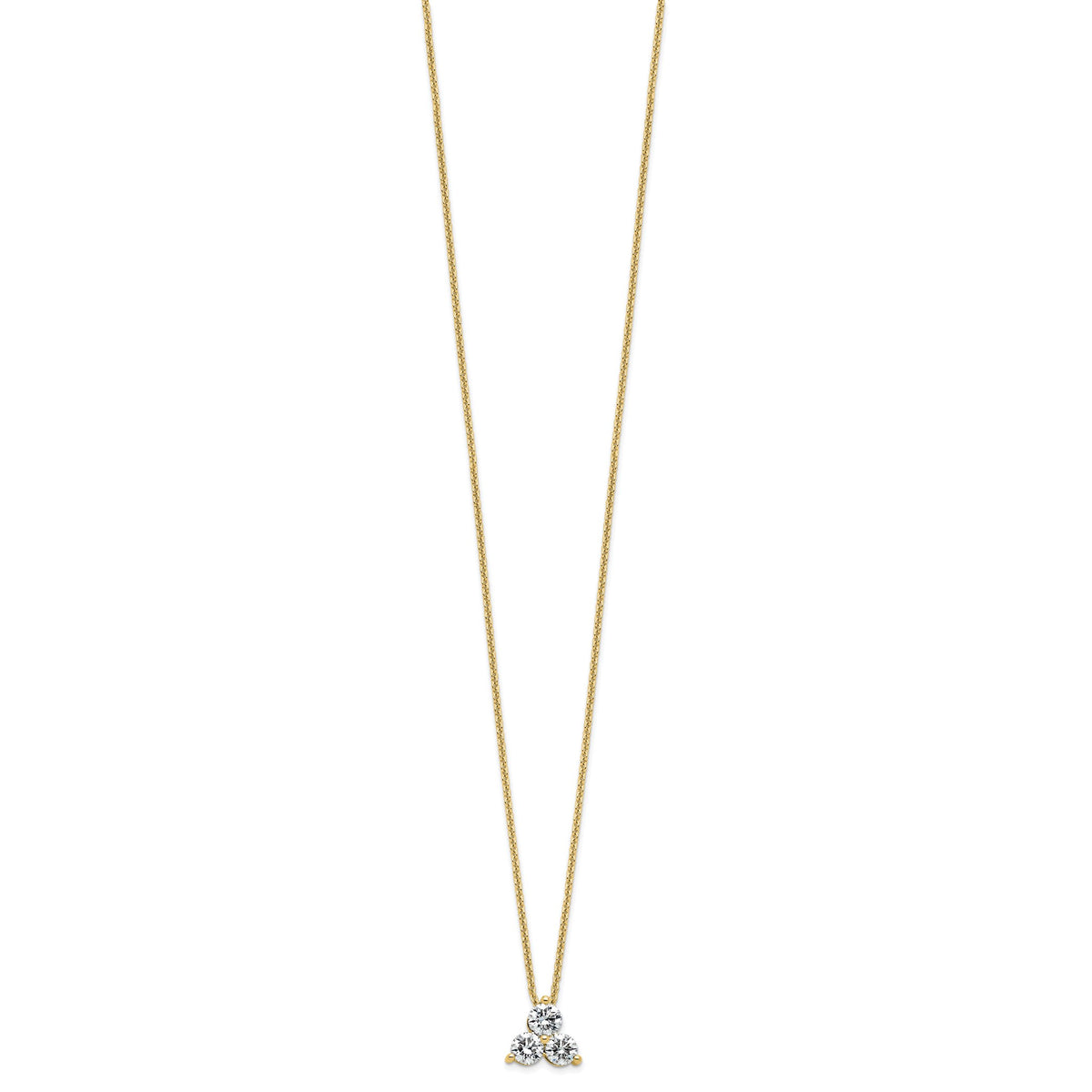 Lab-Grown Diamond Cluster Necklace in 14K Yellow Gold (3/4 ct. tw.), 18 Inch - Sophia Jewelers