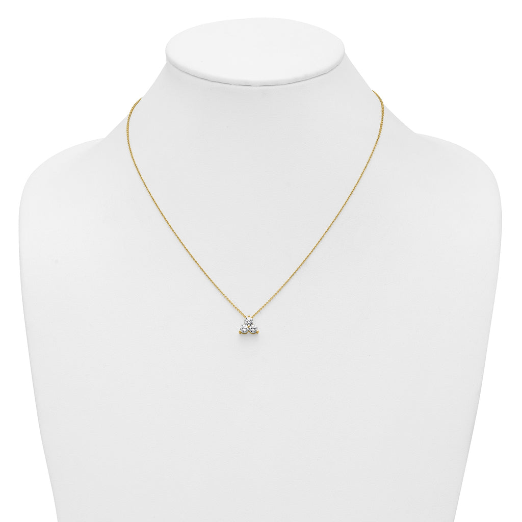 Lab-Grown Diamond Cluster Necklace in 14K Yellow Gold (3/4 ct. tw.), 18 Inch - Sophia Jewelers