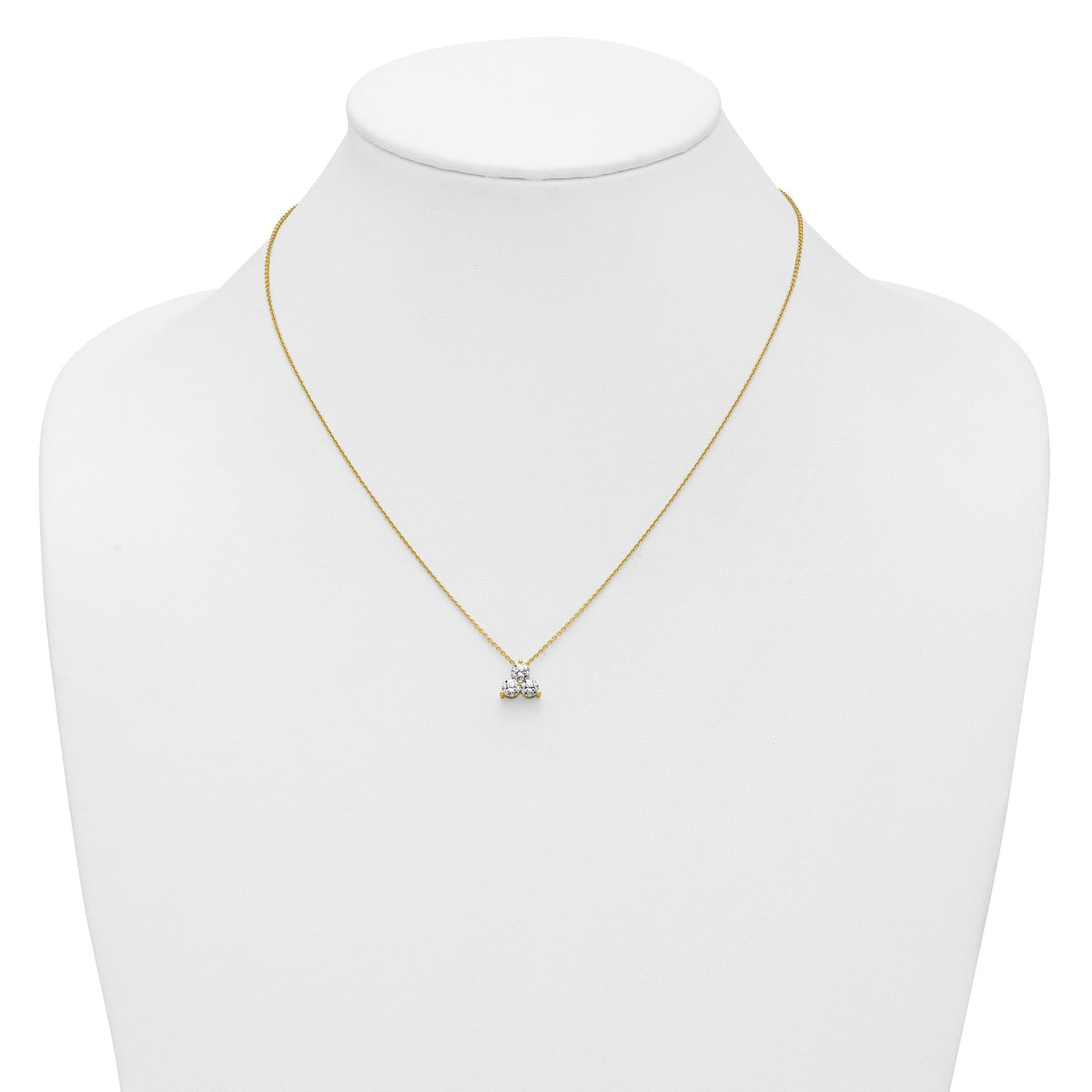 Lab-Grown Diamond Cluster Necklace in 14K Yellow Gold (3/4 ct. tw.), 18 Inch - Sophia Jewelers