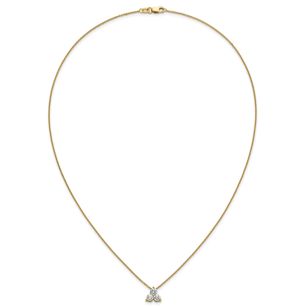 Lab-Grown Diamond Cluster Necklace in 14K Yellow Gold (3/4 ct. tw.), 18 Inch - Sophia Jewelers