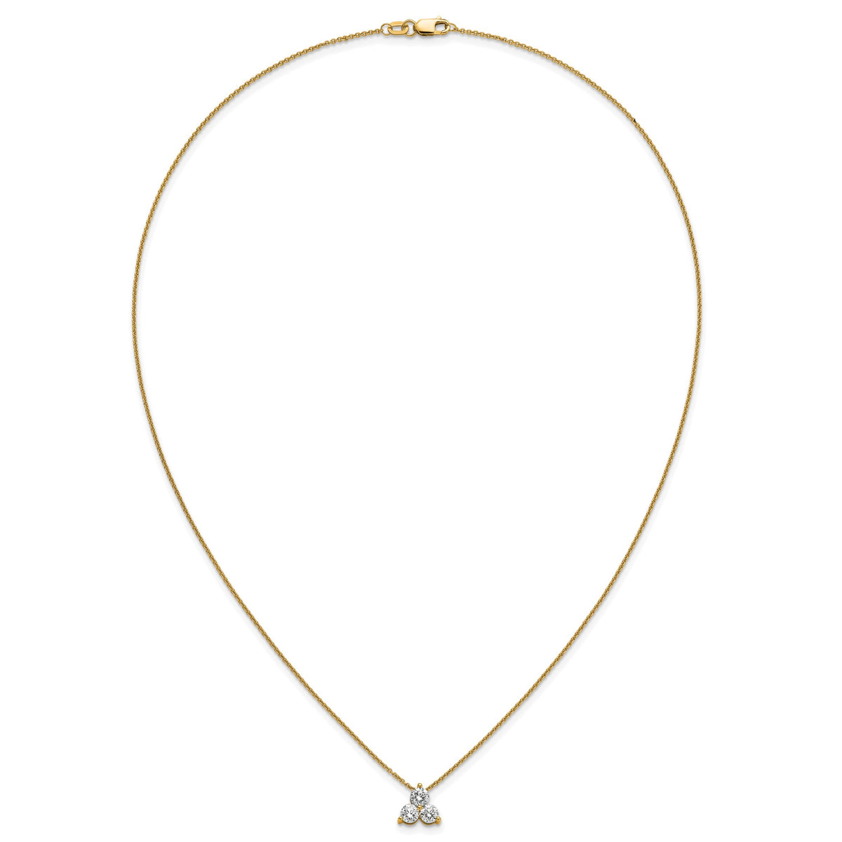 Lab-Grown Diamond Cluster Necklace in 14K Yellow Gold (3/4 ct. tw.), 18 Inch - Sophia Jewelers