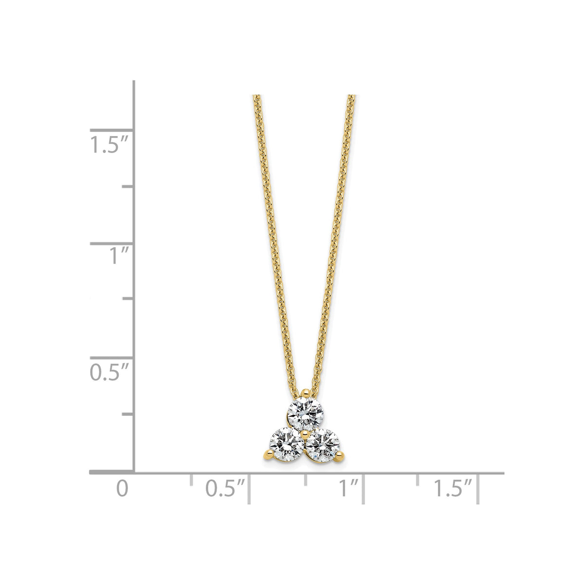 Lab-Grown Diamond Cluster Necklace in 14K Yellow Gold (3/4 ct. tw.), 18 Inch - Sophia Jewelers