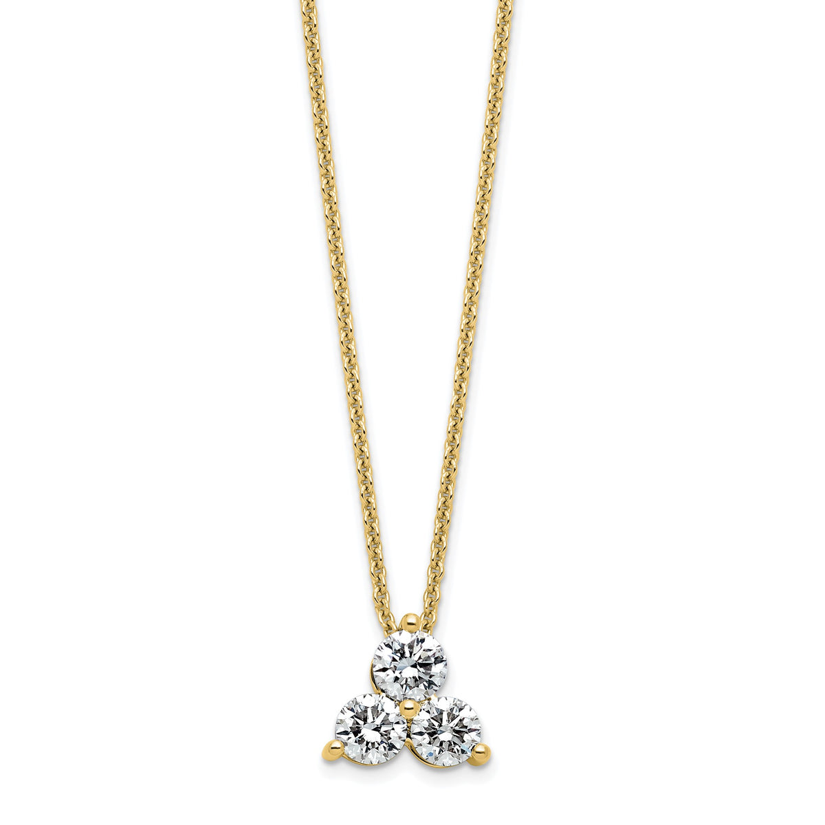 Lab-Grown Diamond Cluster Necklace in 14K Yellow Gold (3/4 ct. tw.), 18 Inch - Sophia Jewelers Main image