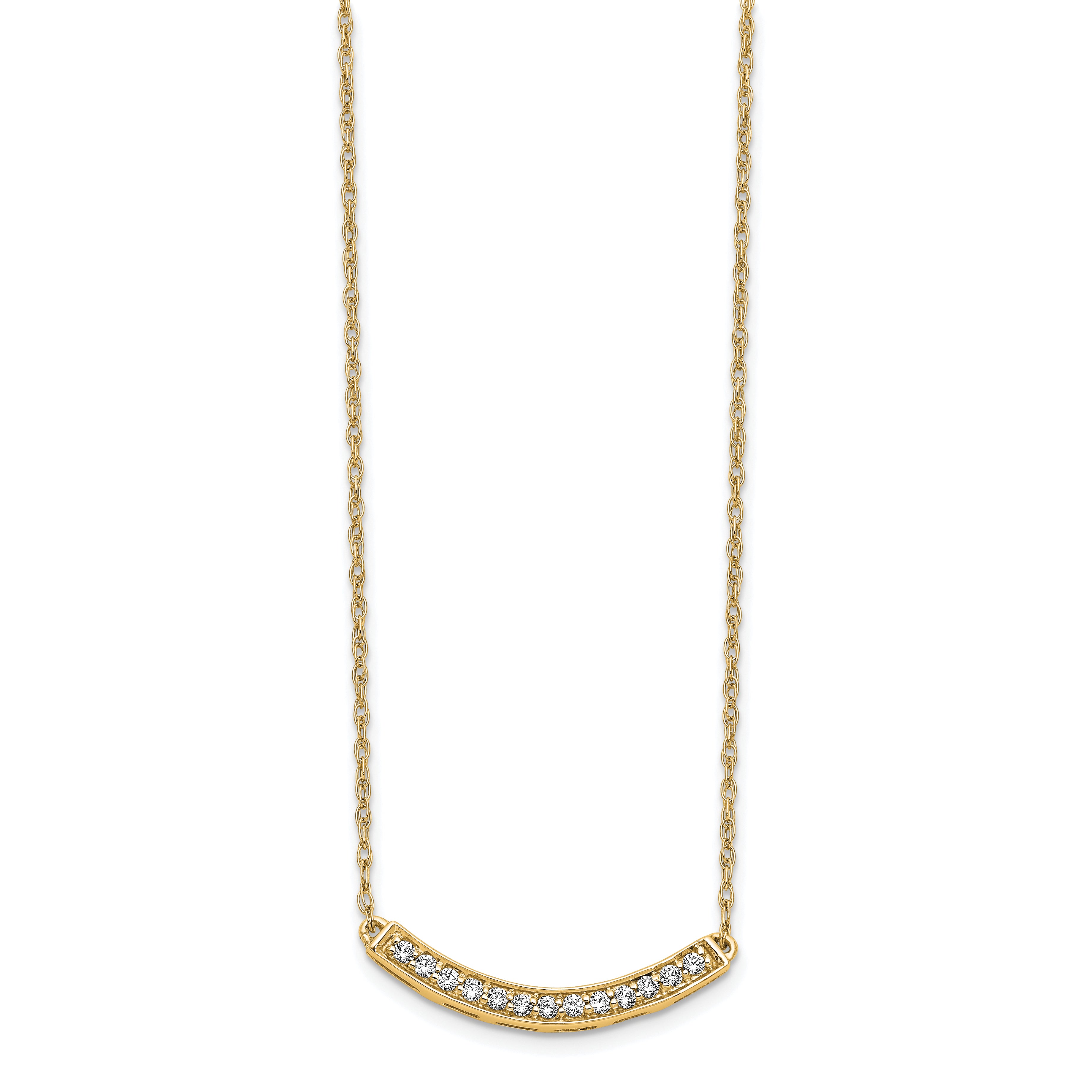 10k Diamond Curved Bar 18 inch Necklace Secondary image