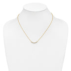 10k Diamond Curved Bar 18 inch Necklace