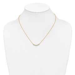 10k Diamond Curved Bar 18 inch Necklace