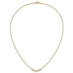 10k Diamond Curved Bar 18 inch Necklace
