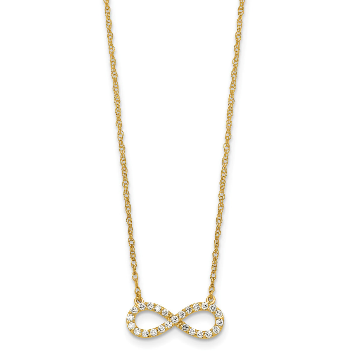 Diamond Infinity Symbol Necklace in 14K Yellow Gold (1/4 ct. tw.) - Sophia Jewelers