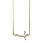 14k 1/5 carat Lab Grown Diamond VS/SI+ G+ Complete 18 inch Sideways Cross Necklace