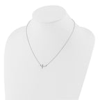 10k White Gold Diamond Sideways Cross 18 in. Necklace