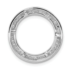 14k White Gold 3/8 carat Lab Grown Diamond VS/SI+ G+ Circle Chain Slide Pendant