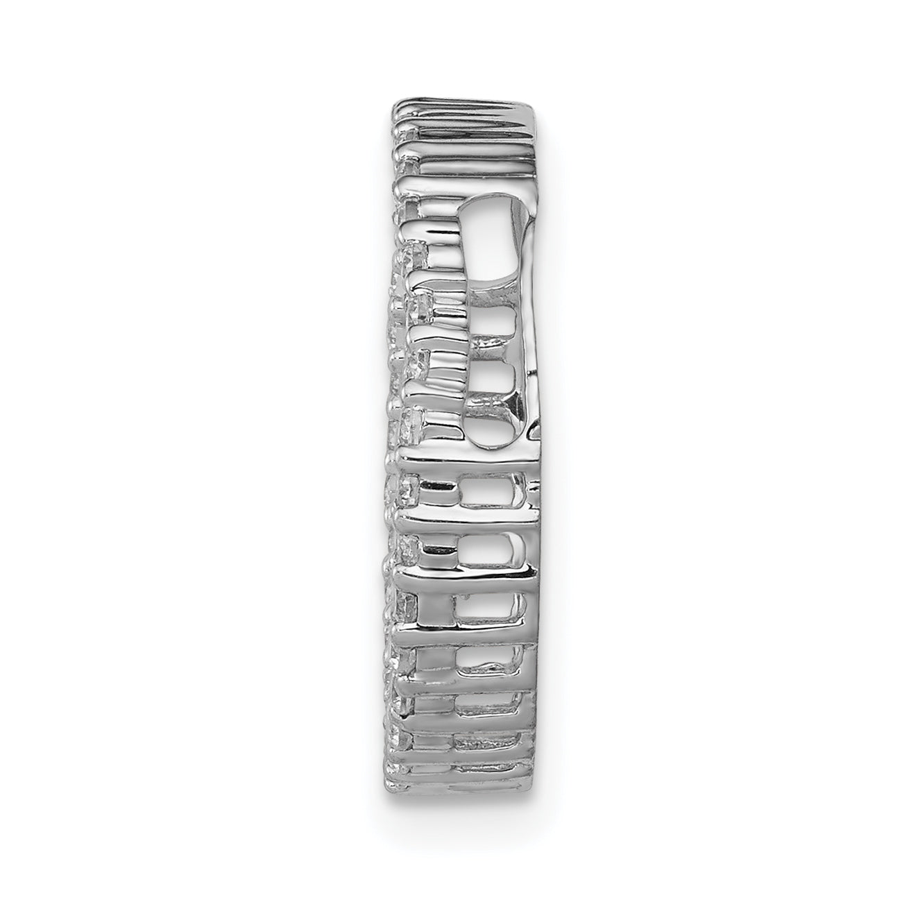 14k White Gold 1/3 carat Lab Grown Diamond VS/SI+ G+ Circle Chain Slide Pendant Secondary image