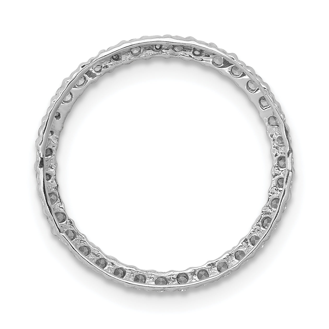 14k White Gold 1/3 carat Lab Grown Diamond VS/SI+ G+ Circle Chain Slide Pendant