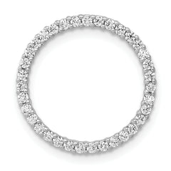 14k White Gold 1/3 carat Lab Grown Diamond VS/SI+ G+ Circle Chain Slide Pendant