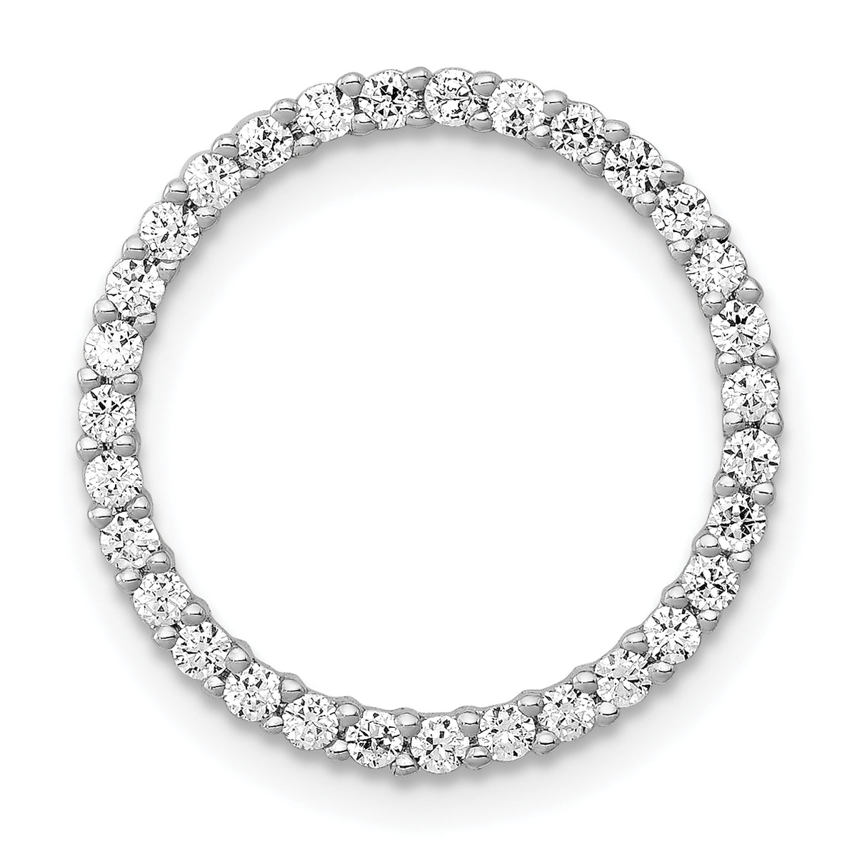 10k White Gold 3/8ct. Diamond Circle Chain Slide