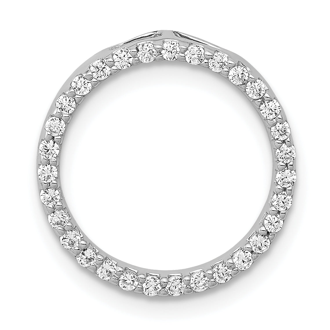 10k White Gold 1/4ct. Diamond Circle Chain Slide
