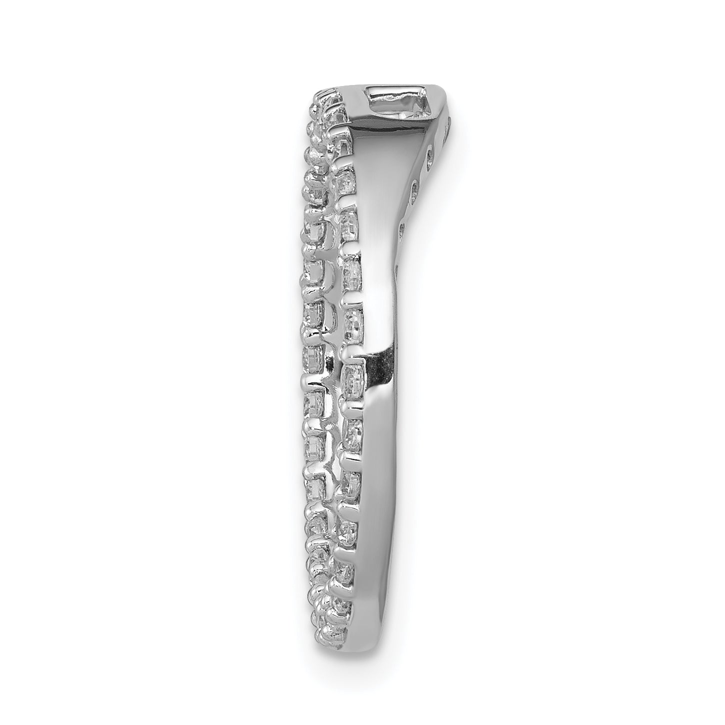 14k White Gold 1/2 carat Lab Grown Diamond VS/SI+ G+ Circle Chain Slide Pendant Secondary image