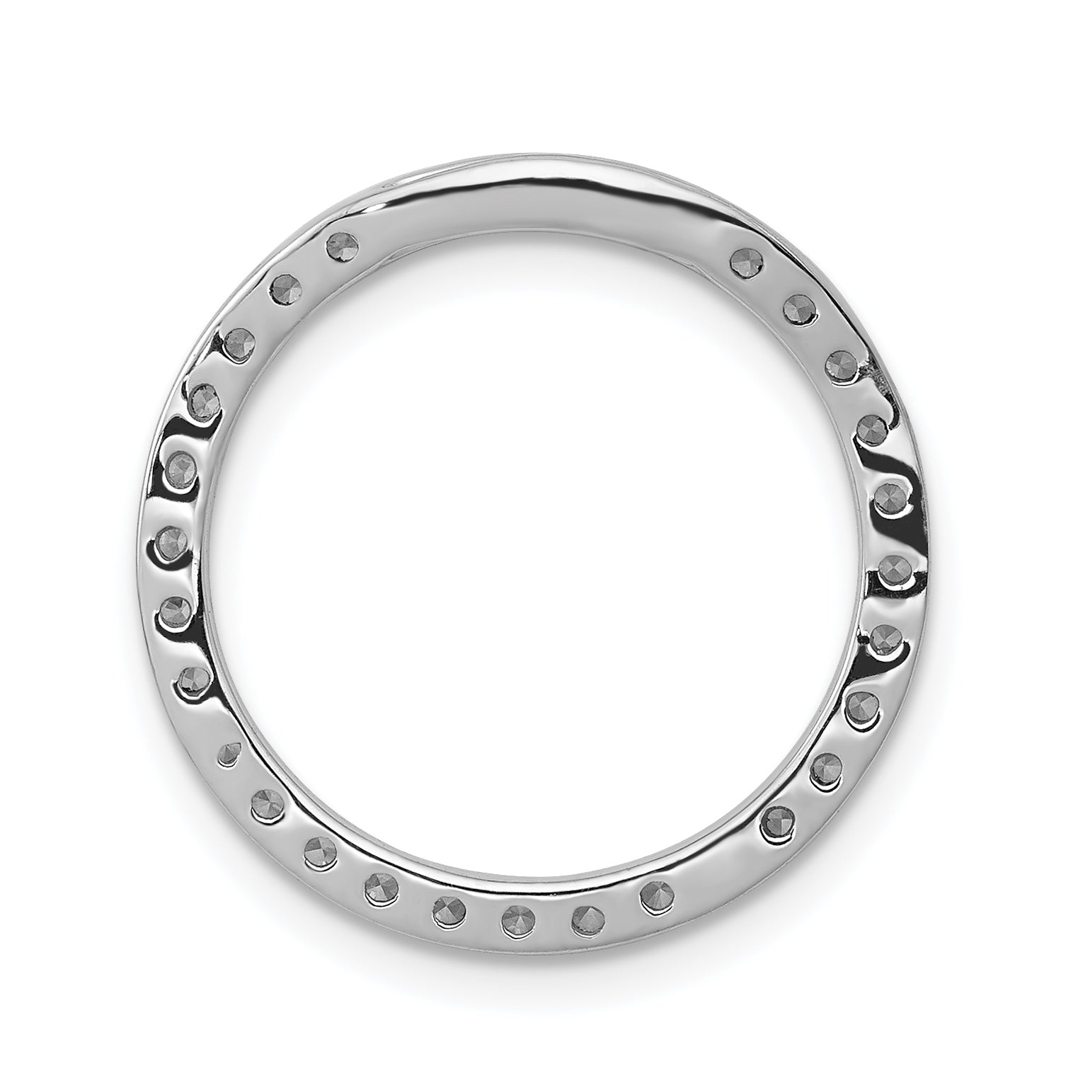 14k White Gold 1/2 carat Lab Grown Diamond VS/SI+ G+ Circle Chain Slide Pendant