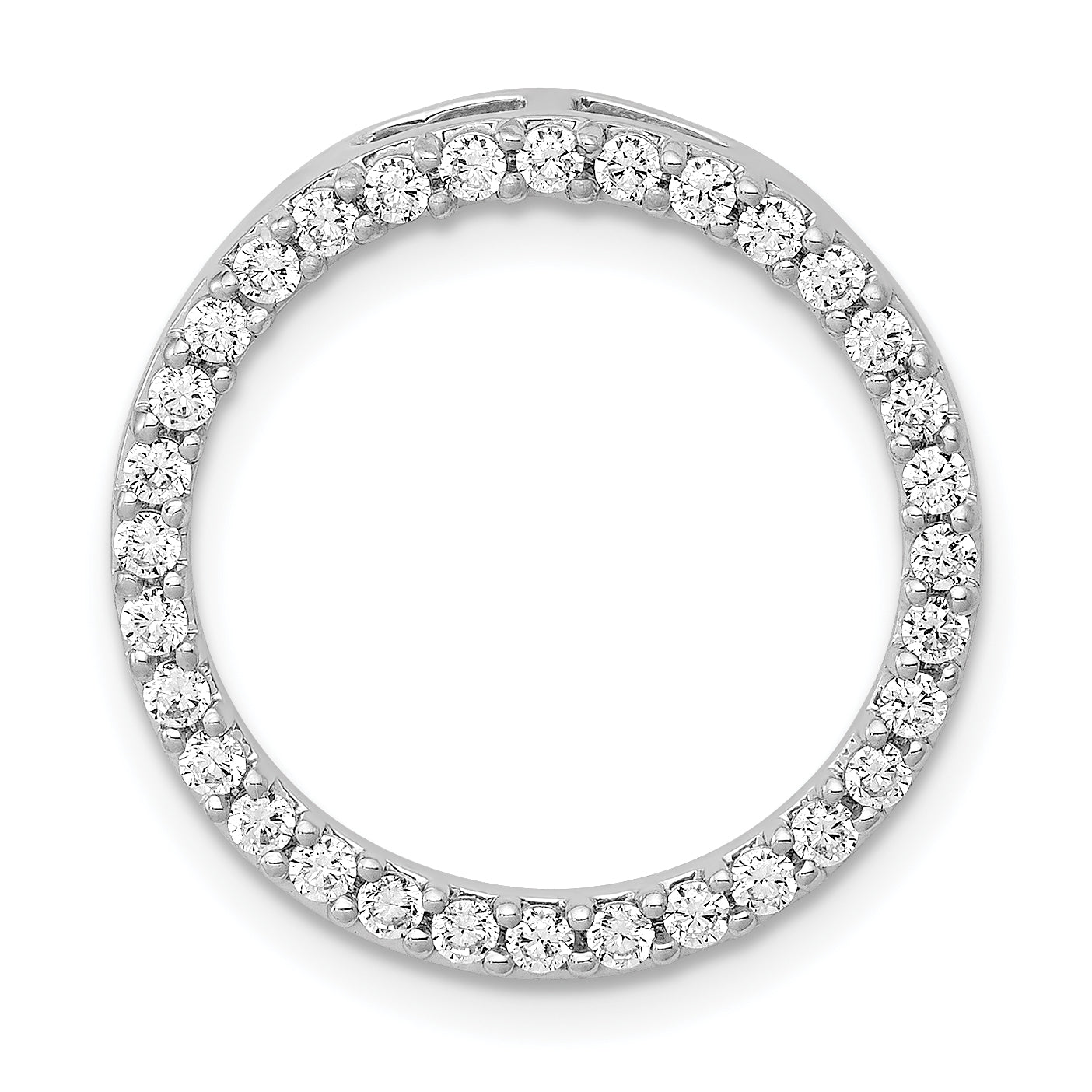 14k White Gold 1/2 carat Lab Grown Diamond VS/SI+ G+ Circle Chain Slide Pendant Main image
