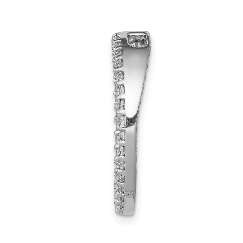 14k White Gold 3/4 carat Lab Grown Diamond VS/SI+ G+ Circle Chain Slide Pendant