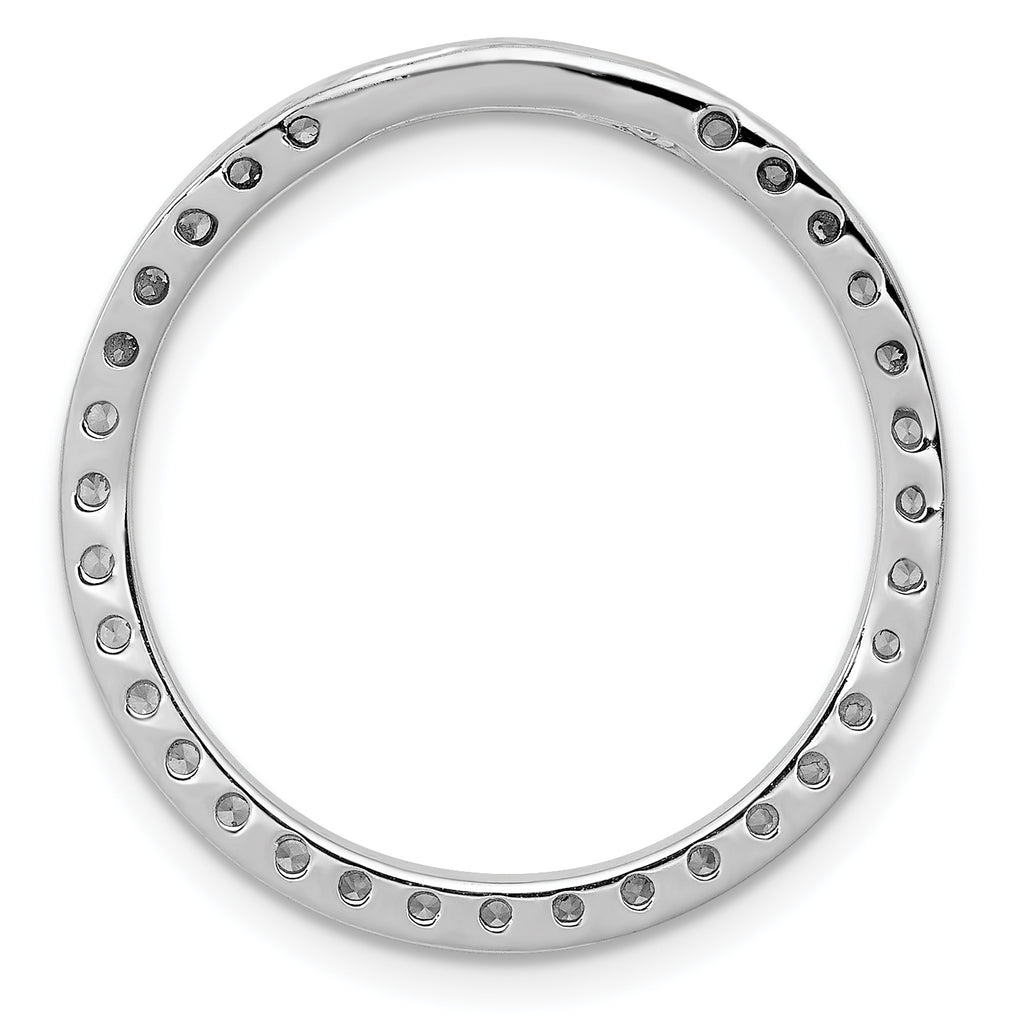 14k White Gold 3/4 carat Lab Grown Diamond VS/SI+ G+ Circle Chain Slide Pendant