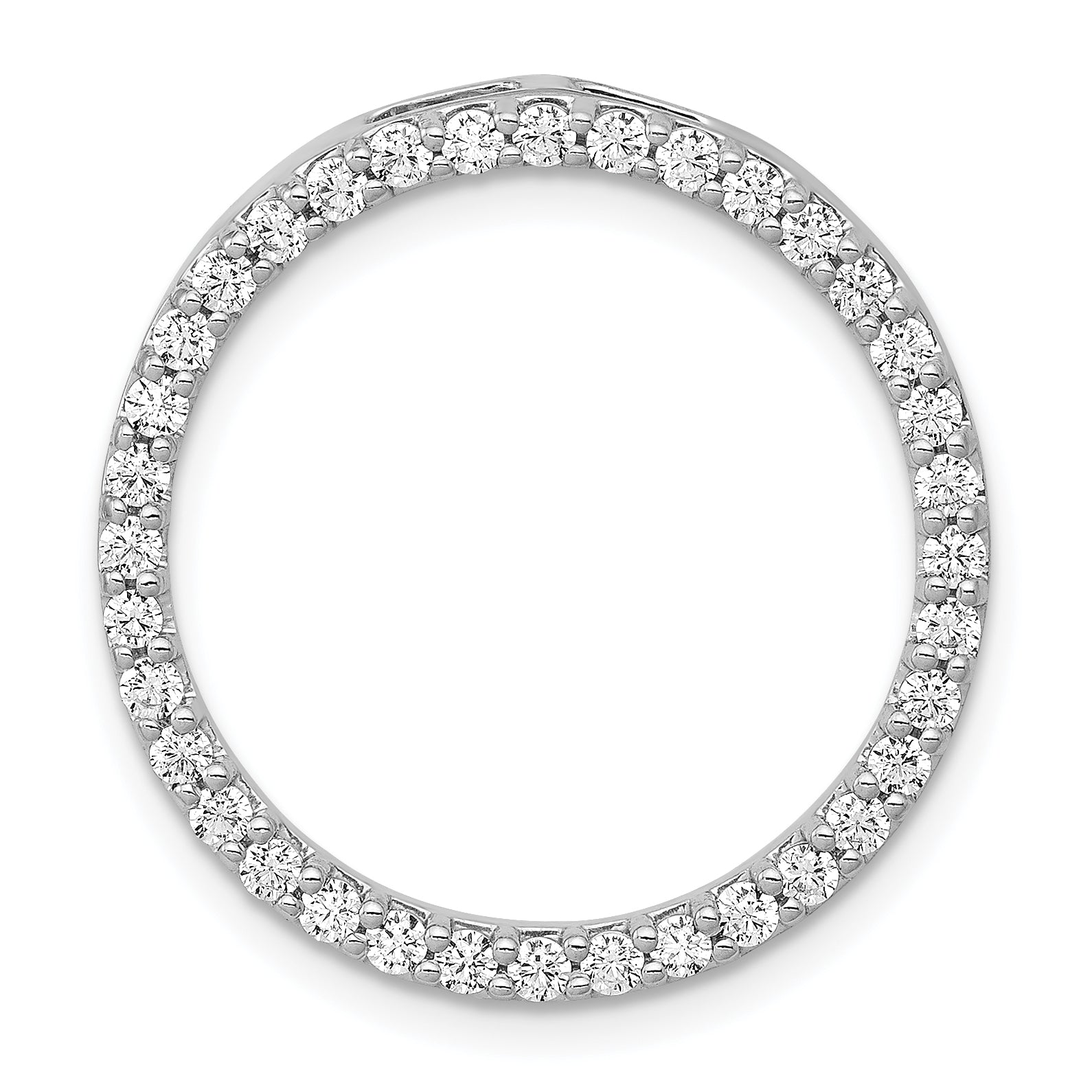 14k White Gold 3/4 carat Lab Grown Diamond VS/SI+ G+ Circle Chain Slide Pendant Main image