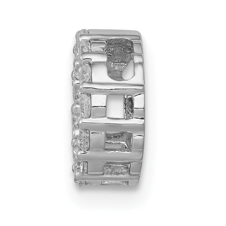 10k White Gold 1/4ct. Diamond Circle Chain Slide Secondary image