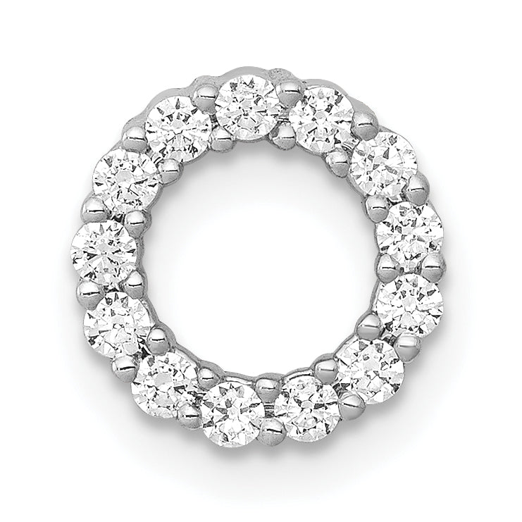10k White Gold 1/4ct. Diamond Circle Chain Slide Main image