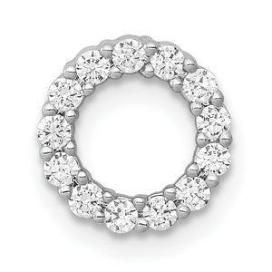 Diamond Circle Chain Slide Pendant in 10K White Gold (1/4 ct. tw.) - Sophia Jewelers