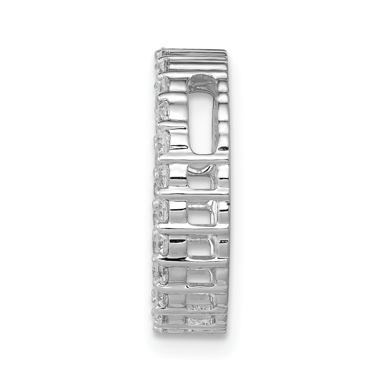 14k White Gold 1/2 carat Lab Grown Diamond VS/SI+ G+ Circle Chain Slide Pendant Secondary image
