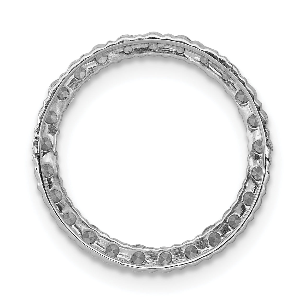 14k White Gold 1/2 carat Lab Grown Diamond VS/SI+ G+ Circle Chain Slide Pendant