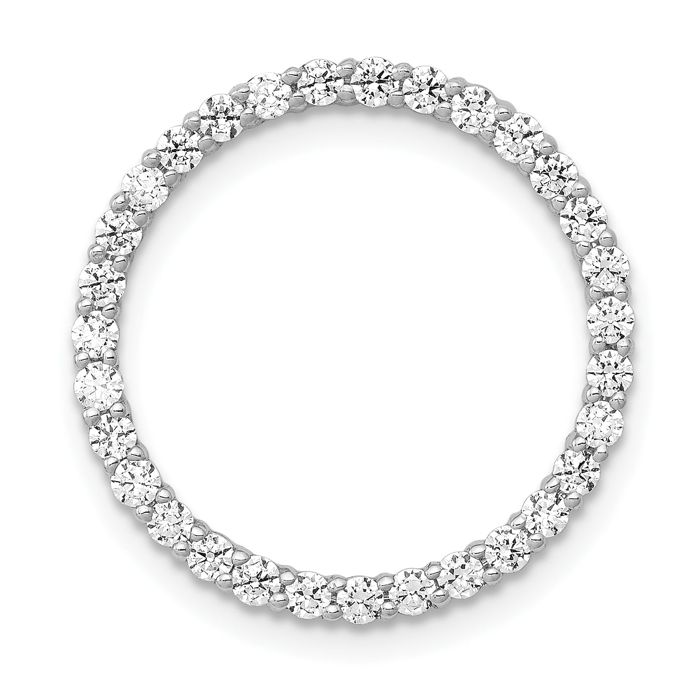 10k White Gold 5/8ct. Diamond Circle Chain Slide
