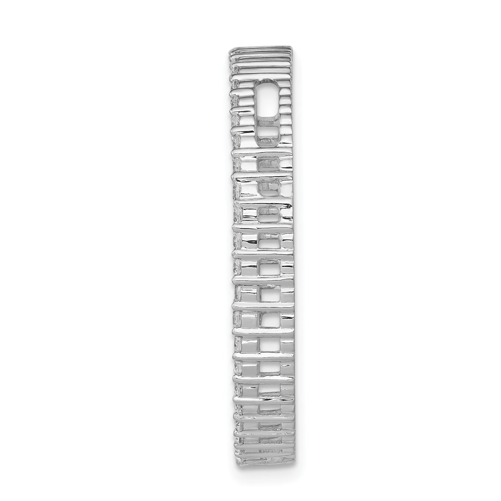 14k White Gold 1 carat Lab Grown Diamond VS/SI+ G+ Circle Chain Slide Pendant