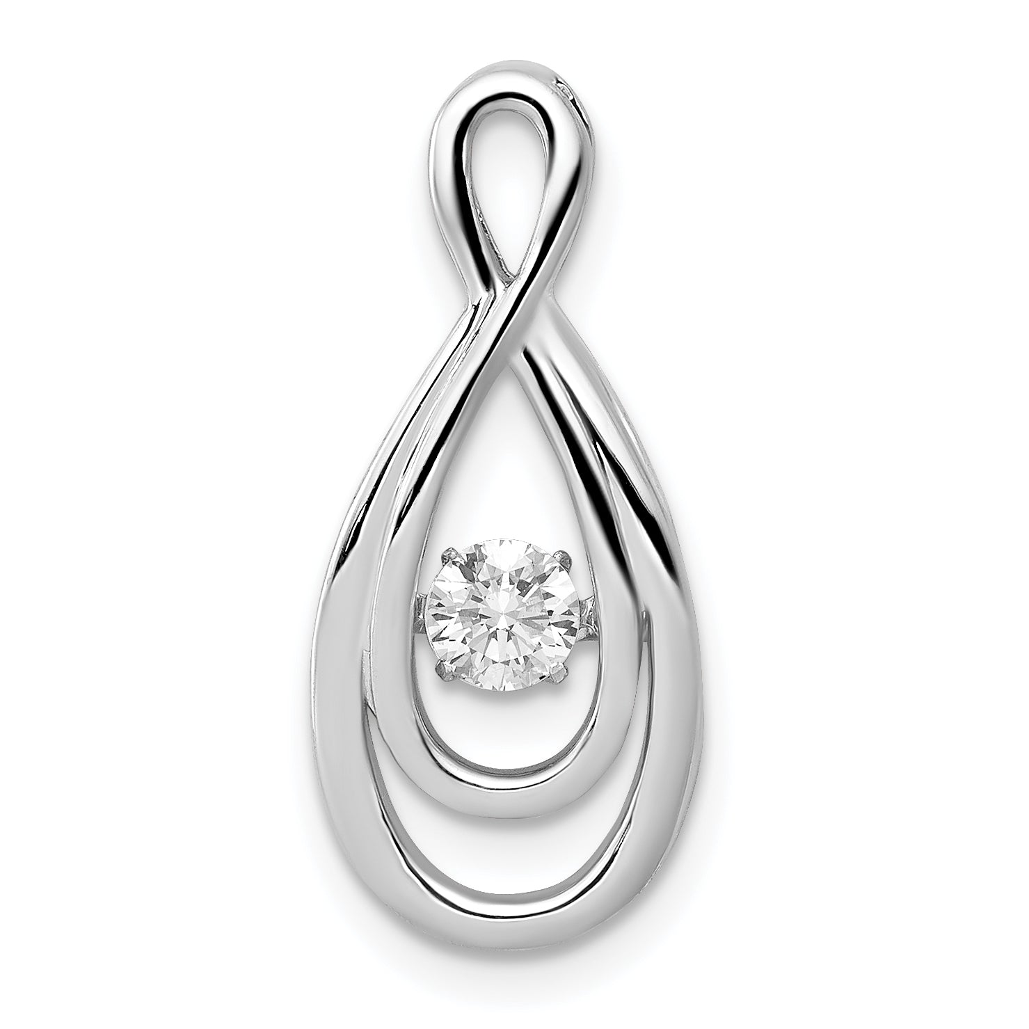 14k White Gold 1/4 carat Lab Grown Diamond VS/SI+ G+ Complete Vibrant Infinity Slide Pendant Main image