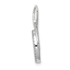 14k White Gold 1/10 carat Lab Grown Diamond VS/SI+ G+ Complete Fashion Circle Dangle Chain Slide Pendant