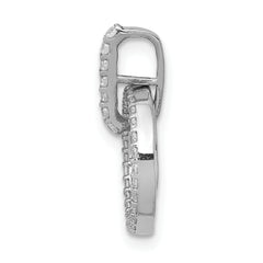 10k White Gold 1/4ct. Diamond Double Circle Dangle Pendant