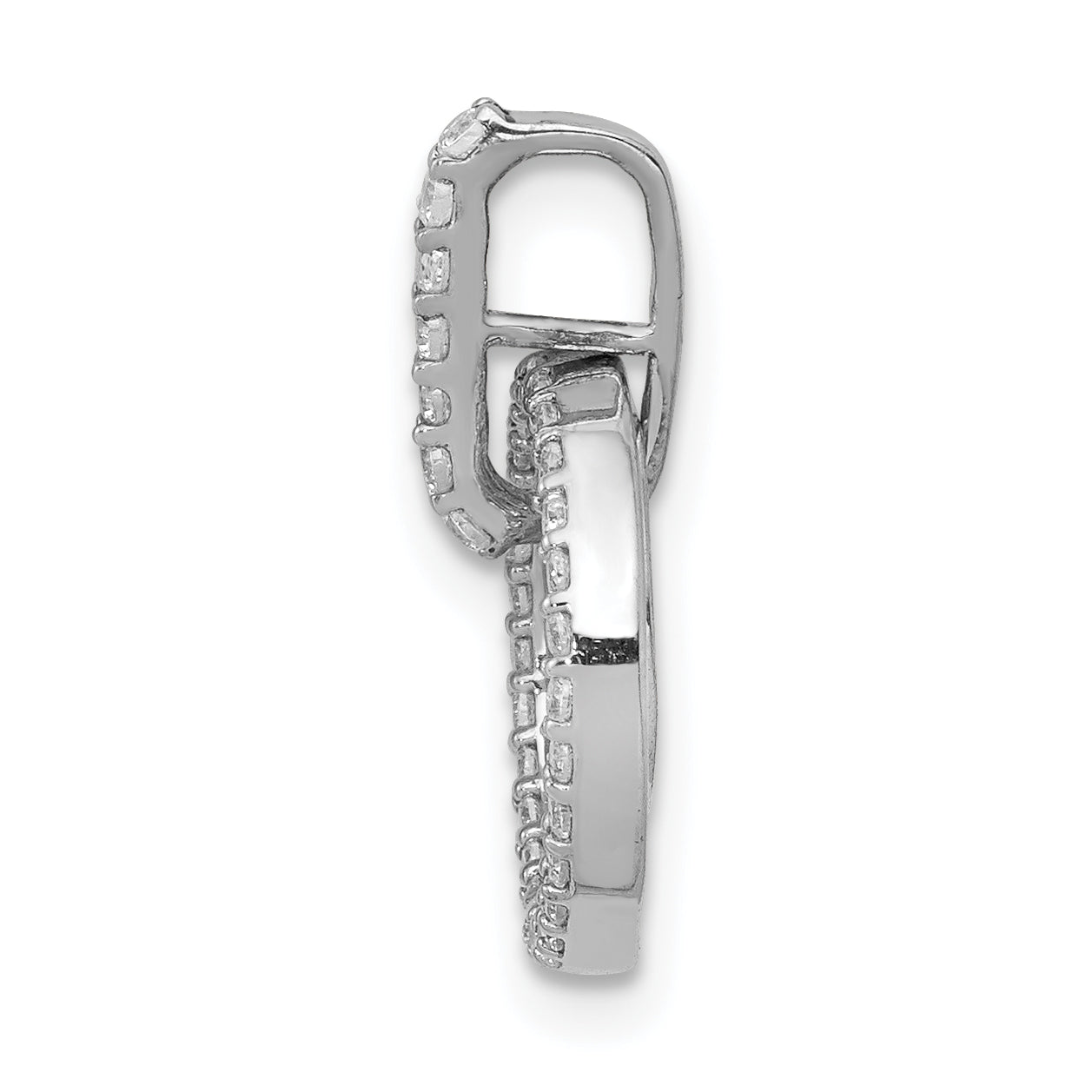 14k White Gold 1/4 carat Lab Grown Diamond VS/SI+ G+ Complete Double Circle Dangle Pendant