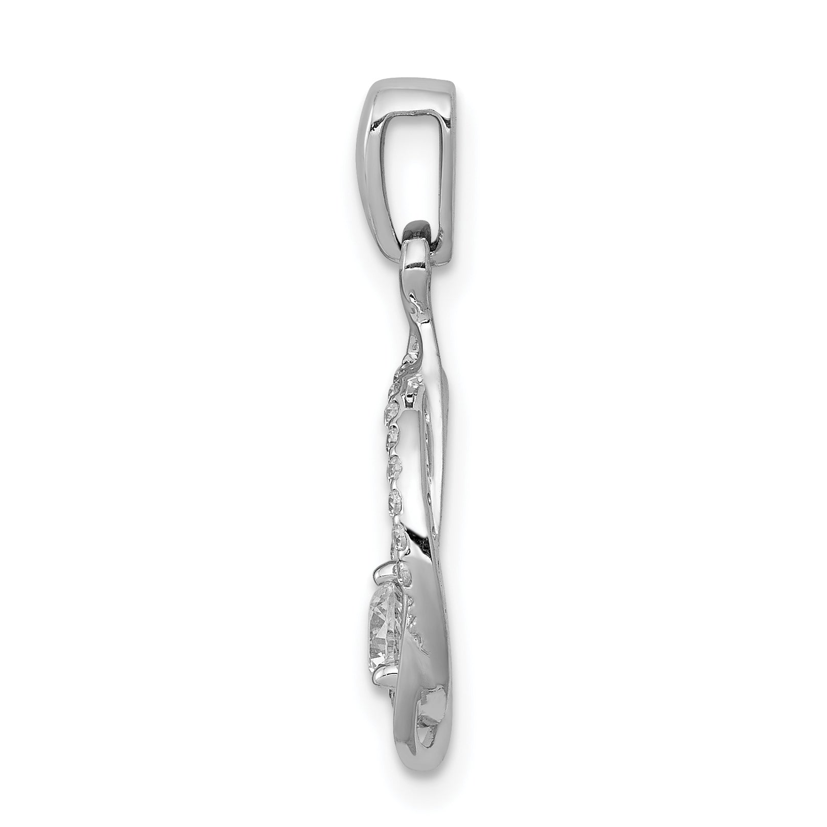 14k White Gold 1/3 carat Lab Grown Diamond VS/SI+ G+ Complete Fashion Circle and Teardrop Pendant Secondary image