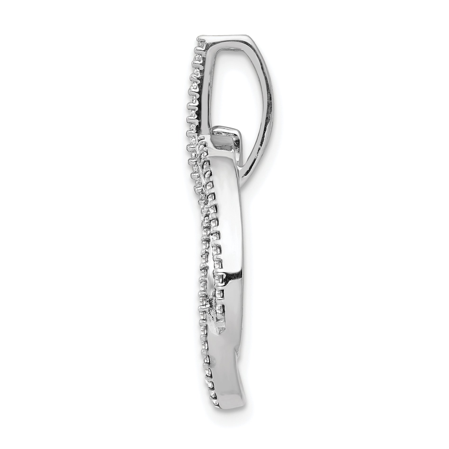 14k White Gold 1/3 carat Lab Grown Diamond VS/SI+ G+ Complete Intertwined Oval Pendant Secondary image