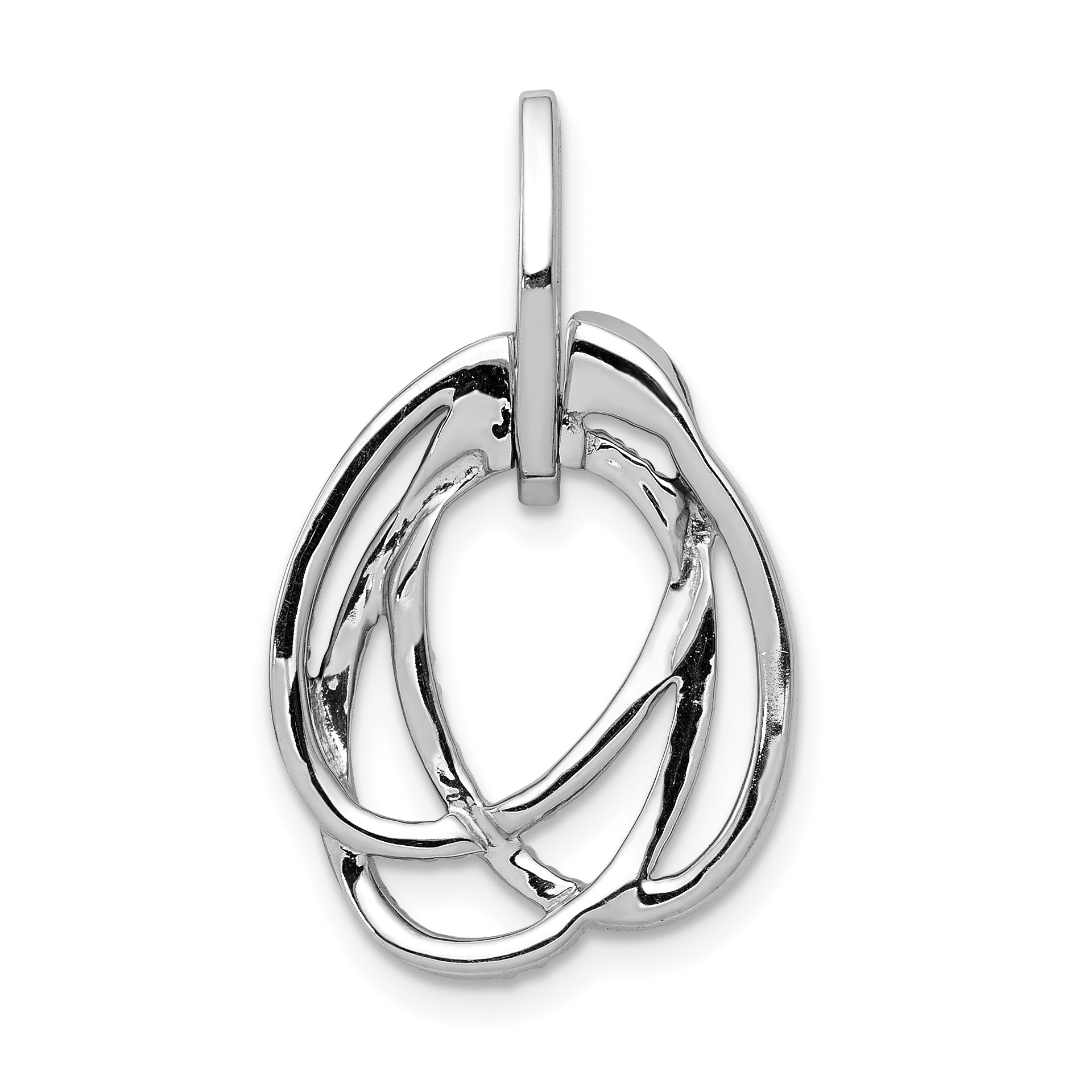 14k White Gold 1/3 carat Lab Grown Diamond VS/SI+ G+ Complete Intertwined Oval Pendant