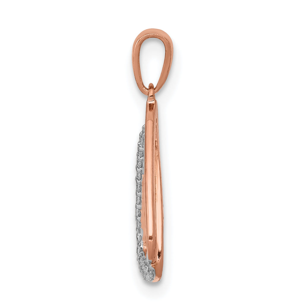 14k Rose Gold 1/6 carat Lab Grown Diamond VS/SI+ G+ Complete Double Triangle Pendant